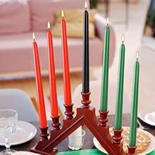 1box 4pcs 10-Inch Red Candles, 2cm Bottom Diameter, 8 Hours Burning Time, Metallic Conical Tube Candles, Dripless, Taper Candles, Long Candles, Unscented Dinner Candles For Party, Gathering And Wedding Decoration, Suitable For 4/3 Candlesticks - Classic Red - View 8