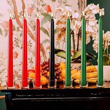 1box 4pcs 10-Inch Red Candles, 2cm Bottom Diameter, 8 Hours Burning Time, Metallic Conical Tube Candles, Dripless, Taper Candles, Long Candles, Unscented Dinner Candles For Party, Gathering And Wedding Decoration, Suitable For 4/3 Candlesticks - Classic Red - View 7