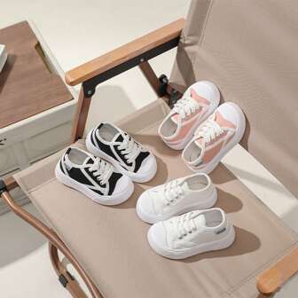 GENGASUN 男女童布鞋休閒便鞋，時尚舒適綁繩設計輕便舒適步行鞋