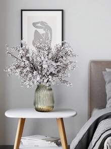 1 件人造花，人造花散装真实触感人造满天星花束假塑料丝绸花，适用于家庭厨房卧室婚礼节日、派对装饰 - 白色 - 查看 3