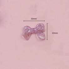 5入組創意閃亮破碎效果蝴蝶結珠子33*22mm時尚diy珠寶配件,適用於手機掛件手鍊製作 - 約33*22mm - 查看 2