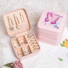 女裝首飾盒 女孩印花獨角獸首飾盒 旅行首飾收納盒 小首飾盒 求婚禮物 伴娘媽媽女兒 情人節禮物 - Printed - 查看 3