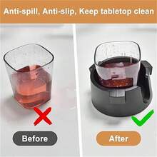 1入旅行杯反濺杯架,防止水溢出和保護桌子的防水保溫杯座 - 黑色 - 查看 2