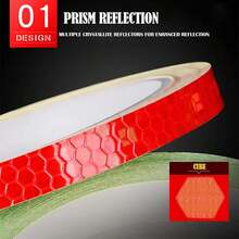 1 件 1*8 公分自行車彩色反光貼紙夜間騎乘安全警示 - 紅白色 - 查看 7