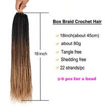 Box Braids Crochet Hair 18 Inch Long Crochet Braids Pre Looped Crochet Hair For  Small Crochet Box Braids Knotless Box Braids Crochet Hair Box Braided Hair Extensions Ombre Black Brown Light Brown - Ombre - View 5