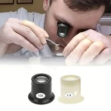 1pc Watch Repair Magnifier Glass Lens With Simple Measurement 5/10x Magnification Eyeglasses Clip-On Eyewear For Watchmaker, Comfortable To Wear - Black - View 10