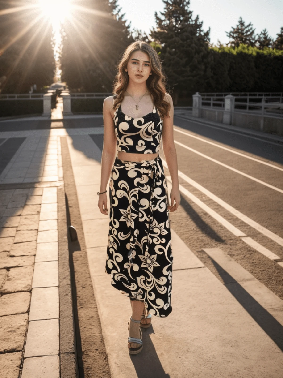 Women Two-Piece Outfits - 黑與白 - 查看 1