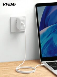 Vfeng軟硅膠140瓦充電器保護套套套裝,適用於2023 Macbook Pro 16英寸m2 A2780 2022 2021 A2485 M1 Pro / Max帶touch Id 140w電源適配器套,海軍藍色 - 白色 - 查看 4