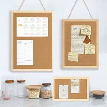 1塊木質留言板,極簡風格多尺寸適用於辦公室、學校、家裡 - 原木色 - 查看 3