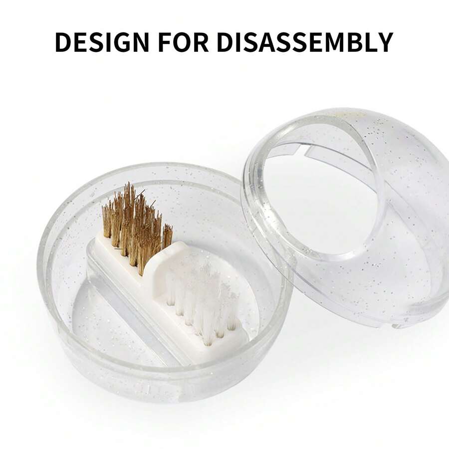 Làm móng tay Mũi khoan Người dọn dẹp Với Có thể tháo rời Dây thép Lông bàn chải Và Làm sạch Hộp - Trong sáng - Xem 1