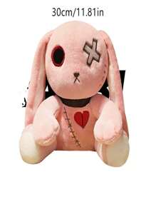 1入粉色填充動物心形設計毛絨玩具,9.84英寸娃娃,家居裝飾,生日禮物,節日禮物,男女朋友和家人的完美禮物 - 粉色 - 查看 4