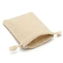 50pcs Linen Drawstring Bag In Natural Color - Light Yellow - View 4
