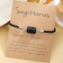 1pc 12 Constellation Protection Bracelet Women's Hand Rope BraceletSweet Gifts For Friends - Black - View 23