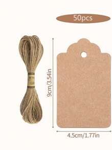 50PCS DIY Kraft Paper Hanger Blank Christmas Wedding Party Gift Tag - Khaki - View 5