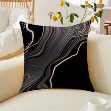 1pc Marble Pattern Pillow Case, Nordic Simple Sofa Cushion Cover, Living Room Decor, Bedroom Decor, Single-Sided Printed Throw Pillow Cover - Multicolor - View 3