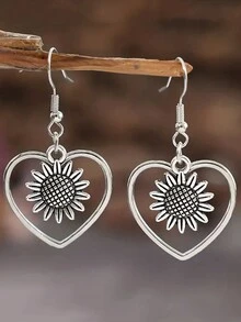 1pair Simple Alloy Number 2024 Earrings For Women, New Year Gift - Silver - View 1