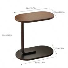 1pc Minimalist Small Coffee Table, Home Use Bedside Table, Movable Sofa Side Desk, Simple Corner Table, Small Living Room Table, Balcony Tea Table With Shelf - Brown - View 4
