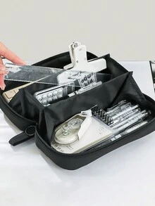 1pc Transparent Volcano Shape Pencil Case, Multi-Layer Functional Large Capacity Stationery Storage Bag For Students - Beige - View 9