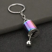1pc Creative Car Gear Shift Lever Shaped Keychain - Multicolor - View 5