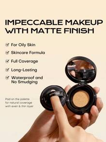 MISTINE 氣墊粉底霜 4g 絨面啞光完美遮瑕妝效,適用於油性肌膚,24小時抗氧化,防水,防污染 - 低頻110S - 查看 4