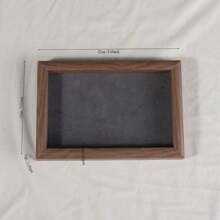 1pc Wooden Ring Tray For Necklace Display, Retro Style Male/Female Ring Storage Plate, Ideal For Daily Use Jewelry Display Prop - Grey - View 6