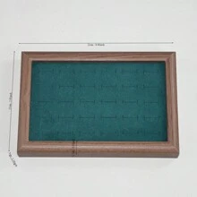 1pc Wooden Ring Tray For Necklace Display, Retro Style Male/Female Ring Storage Plate, Ideal For Daily Use Jewelry Display Prop - Grey - View 8