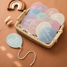Baby Acrylic Milestone Balloon Card In Modern Color, 13 Pcs, Multifunctional Baby Milestone Photo Prop, Suitable For Baby Memorial Photography Props Baby Shower Family Decorations Gifts Baby Shower Easter Gifts Things For Girls/Boys - Multicolor - View 7