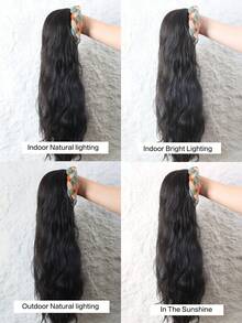Long Curly Synthetic Hair Extension With Headband - Black - View 8