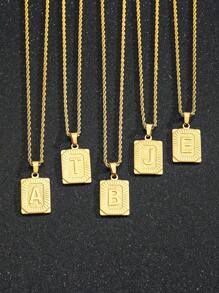 1pc Teen Fashionable Stainless Steel Gold Color English Letter Necklace Suitable For Boys Girls Unisex Jewelry For Daily Decoration