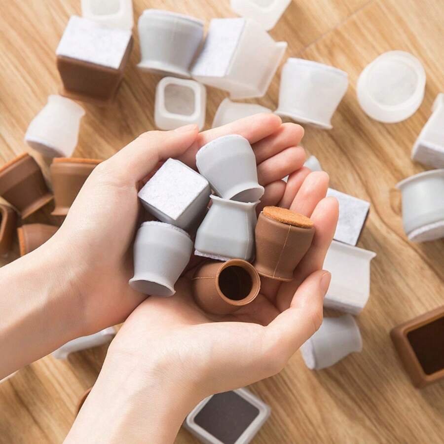 1入組矽膠毡桌腳膠墊，耐磨加固集成毡氈非脫落保護套 - 黑色 - 查看 1