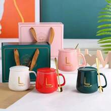 1pc Promotional Gift Set Including Ceramic Mug With Heating Base And Gift Box, Valentine'S Day Gift - Green - View 6