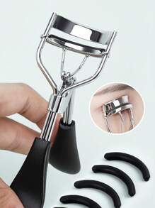 1pc Portable Eyelash Curler And 15 Silicone Pads, Black Curved Handle Eyelash Curler,Curling & Shaping,Not Hurting Eyelashes,Lash Lift,Big Eye,For Women Eye Brow,Makeup,Cheap,Room Decor,Vanity,Travel,Bedroom,Makeup Accessories,Eyelash Curler,Cheap,Stocking Stuffers,Makeup,Makeup Tools,Cheap Stuff,Gifts,Gifts For Women,Christmas Gifts