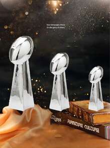 1pc Lombardi Trophy Style Football Fan Souvenir Award Cup Ornament - Silver - View 1