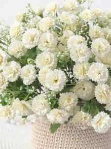 1PC/3PCS Artificial Flowers Silk Carnation Bride Bouquet Fake Plants Room Decor Fall Decor Fake Flowers Garden Autumn Decor Centerpieces Vase For Home New Year's Decor Outdoor Garden Wedding Bouquet Living Room DIY Candy Box Garland Fake Plants Household Products, Valentine Day, Gift - White - View 3