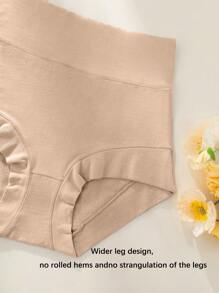 3pcs/Set Young Girls' Multicolor Anti-Bacterial Mid-Waist Tummy Control Triangle Shorts With Breathable Buttock Lift Function, Women's Double-Layer Lock Edge Hipster Panties