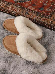 Women's Fuzzy Memory Foam Slippers Fluffy Winter House Shoes Indoor And Outdoor, Plush Bedroom Slippers, Fashionable Women Home Slippers Boots Sandals - 棕色 - 查看 6