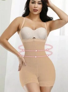 1件女士塑身衣,產後腹帶加壓塑身衣,開口設計控制腹部,適合日常瘦身穿著,彈性帶 - 卡其色 - 查看 4