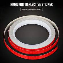 1 件 1*8 公分自行車彩色反光貼紙夜間騎乘安全警示 - 紅白色 - 查看 5