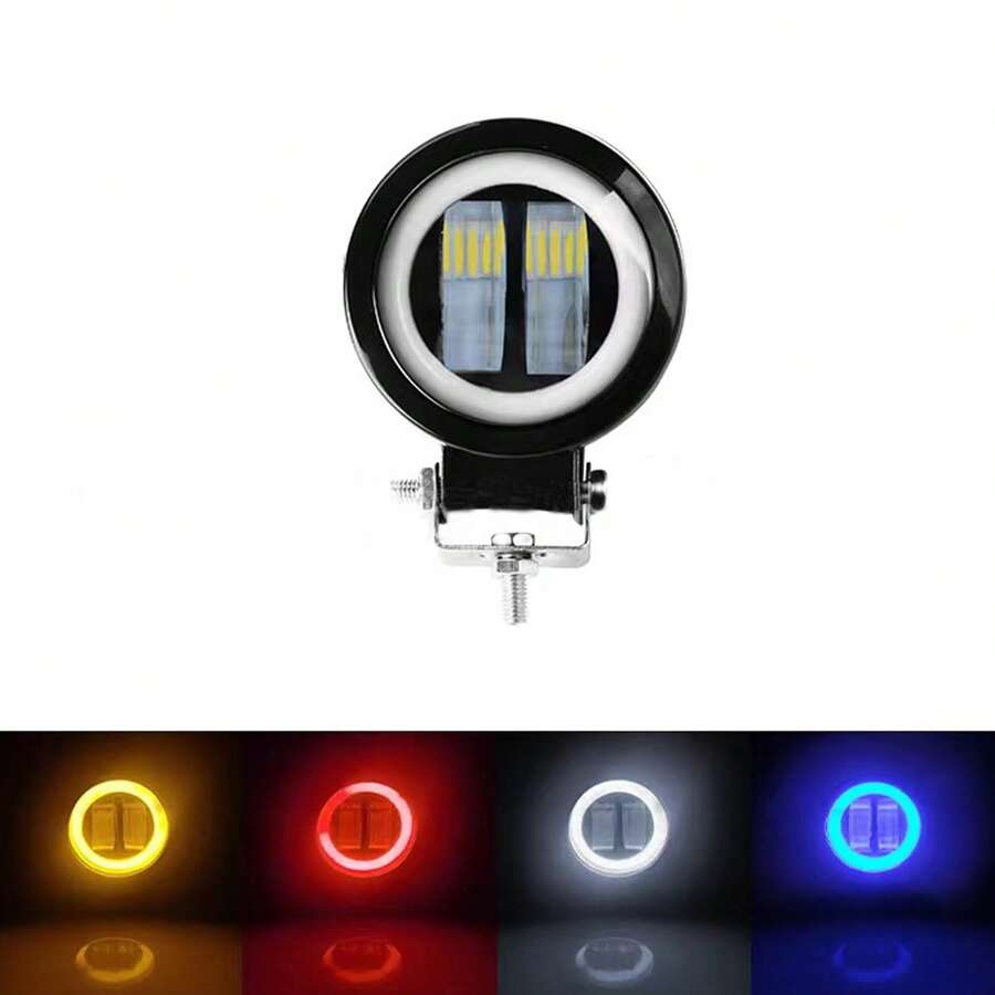 1入組led工作燈圓形20瓦摩托車led天使眼工作燈棒聚光燈12v 24v越野行車燈led霧燈越野車輛燈卡車atv Utv Suv行車工作燈
