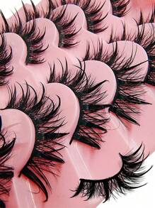 Asiteo 7對濕潤看眼睫毛漫畫濕眼假睫毛蓬鬆眼睫毛延伸彩妝時尚長厚自然捲曲假睫毛 - 尖尾漫畫款 - 查看 4