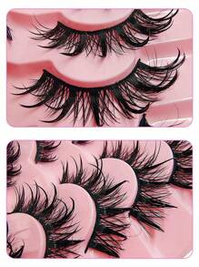 Asiteo 7對濕潤看眼睫毛漫畫濕眼假睫毛蓬鬆眼睫毛延伸彩妝時尚長厚自然捲曲假睫毛 - 尖尾漫畫款 - 查看 6