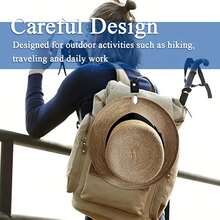 簡單輕便的帽子夾,適用於背包的多功能夾子,旅行配件 - 棕色 - 查看 5