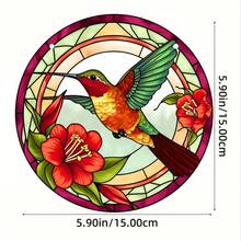 1入組,蜂鳥＆紅白花窗掛陽光板,春夏家居裝飾,廚房裝飾,陽台裝飾,門壁吊飾,聖誕禮物/新年禮物/情人節禮物 - 彩色 - 查看 9