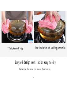 1 Pc Kitchen Cleaning Rag, Microfiber Cleaning Rag, Suitable For Kitchen, Restaurant, Room,Bathroom - Red - View 6