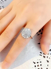 1 Miếng Cô gái Đẹp Khối Zirconia  Nhẫn Đối với Trẻ em Đối với Quà sinh nhật Cho bữa tiệc Đồ trang sức Hằng ngày Đồ trang trí - Bạc - Xem 4