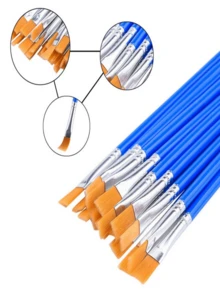 10 件裝藝術繪畫刷套裝 - 尼龍髮線、水彩、水粉和壓克力畫筆,用於素描和著色 - 藍色 - 查看 4