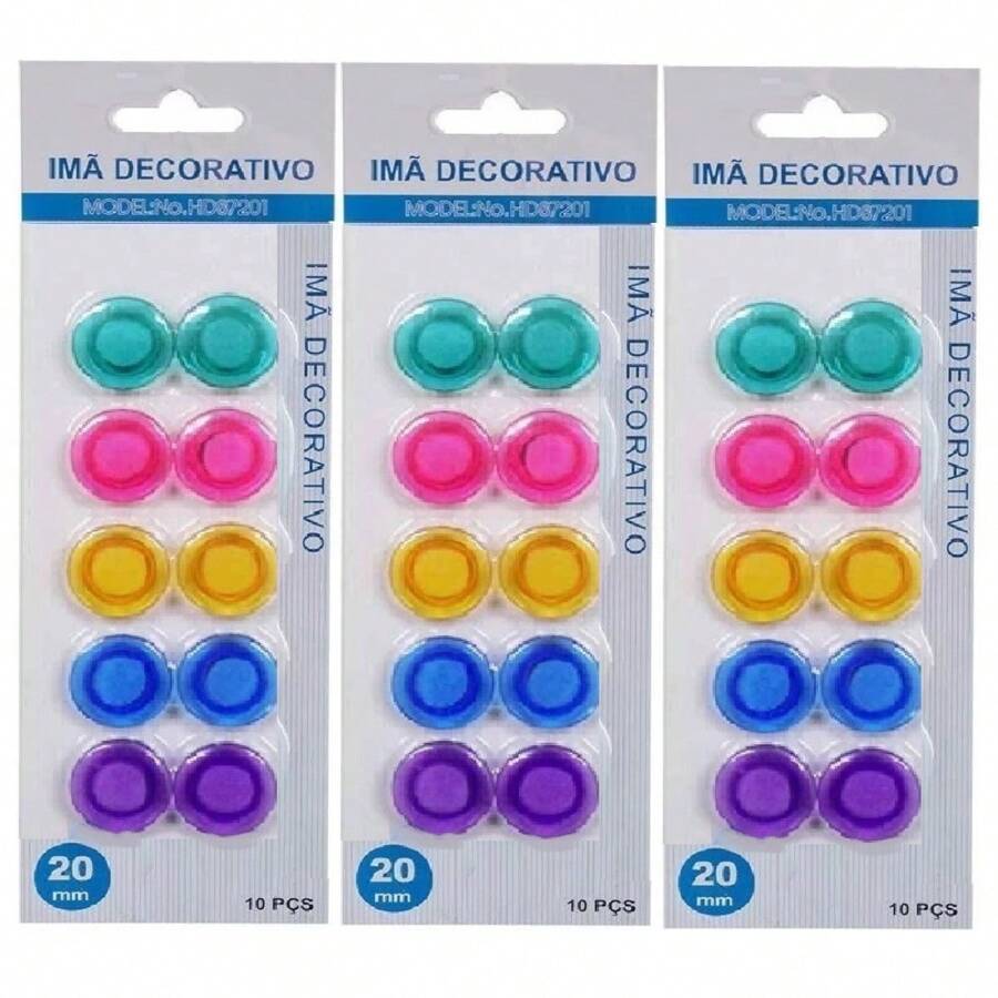 Kit 30 Colorful Decorative Magnets For Fridge Photos - 彩色 - 查看 1