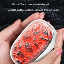 1pc Rechargeable Mini Portable Electric Hand Warmer With 2 Temperature Settings And Dynamic Charcoal Fire Atmosphere Light For Home Office Use, Winter Handheld Heating Pad - Pink - View 4