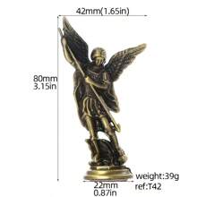 1pc Saint Michael Archangel Figurine, Sacred Angel Michael's Sculpture, Zinc Alloy Statue For Home Desk Decor Best Gifts Birthday Graduation