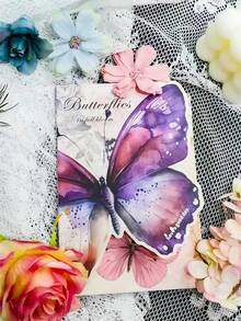 30入組蝴蝶主題設計元素紙,蝴蝶圖案創意拼貼紙 - 彩色 - 查看 3